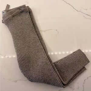 Zara Ribbed Knit Scarf in Beige